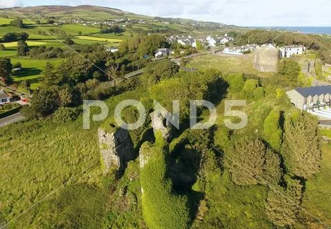 Greencastle Fort Battery Brae County Donegal on Atlantic Ocean Stock Photos