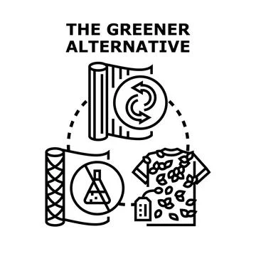 Greener alternative process creating eco friendly clothing Stock Illustration