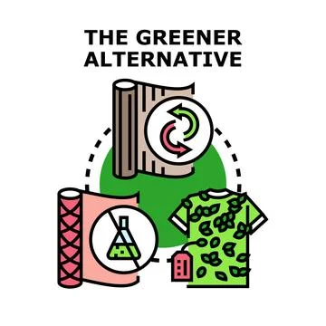Greener alternative process creating eco friendly clothing Stock Illustration