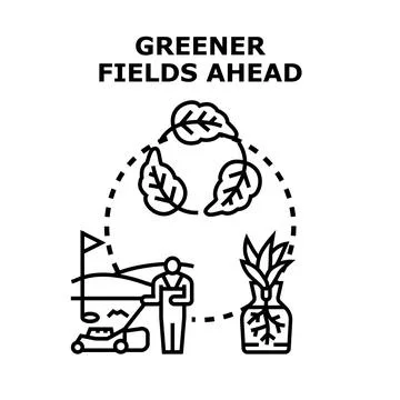 Greener fields ahead concept vector illustration Stock Illustration