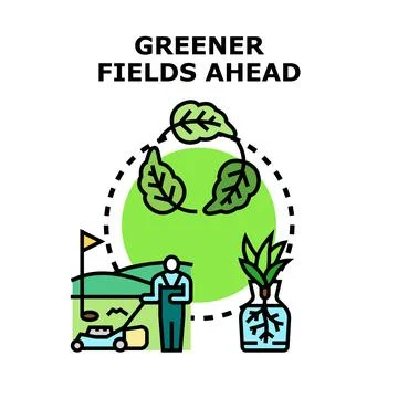 Greener fields ahead concept vector illustration Stock Illustration