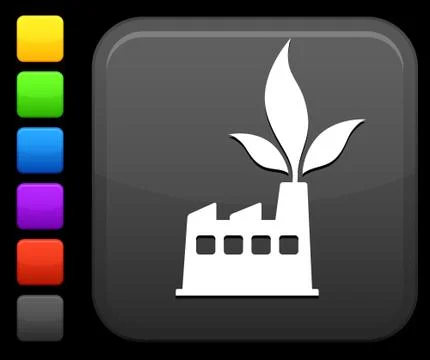 Greener power  icon on square internet button Stock Illustration