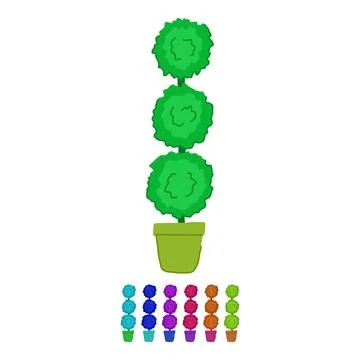 Greenery artificial plant vector cartoon graphic Stock Illustration
