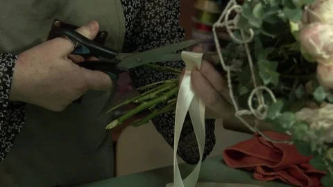 Greenery for a bouquet is alive. Stock Footage 123685002