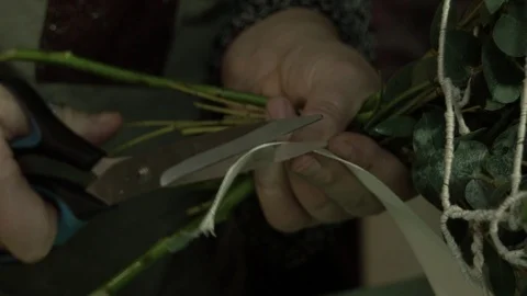 Greenery for a bouquet is alive. Stock Footage 123685014