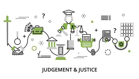 Greenery concept of judgment process Stock Illustration