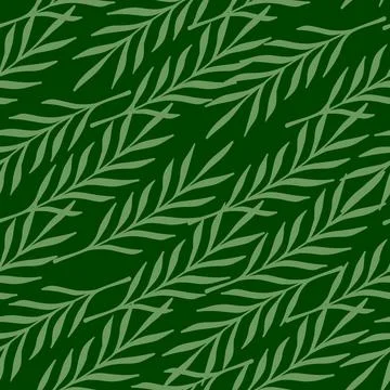 Greenery seamless pattern with botanic leaf twig shapes. Scrapbook organic na Stock Illustration