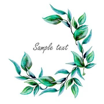 Greenery selection design invitation frame. Rustic wedding greenery. Watercol Illustrazione stock