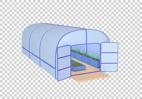 Greenhouse agriculture technology. 3d rendering Stock Illustration