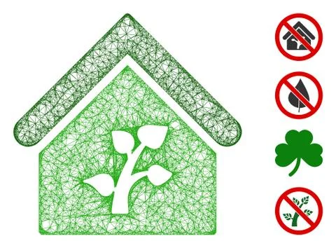 Greenhouse Building Web Vector Mesh Illustration Ilustración de archivo