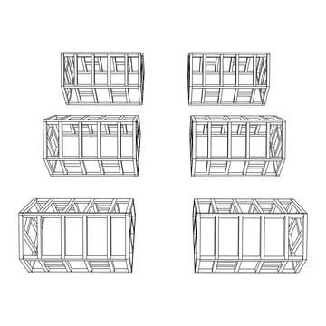 Greenhouse construction frame. Hothouse building object. Warm house 스톡 일러스트