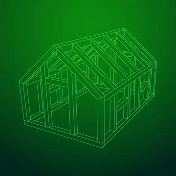 Greenhouse construction frame. Hothouse building object. Warm house Stock Illustration