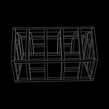 Greenhouse construction frame. Hothouse building object. Warm house Illustrazione stock