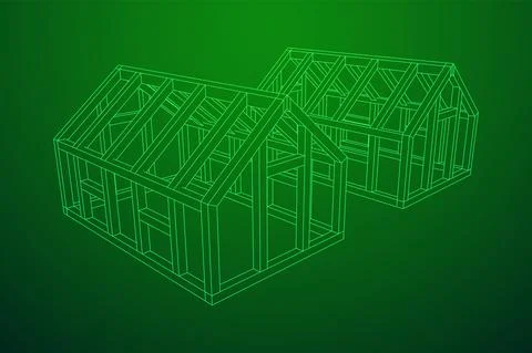 Greenhouse construction frame. Hothouse building object. Warm house Ilustración de archivo