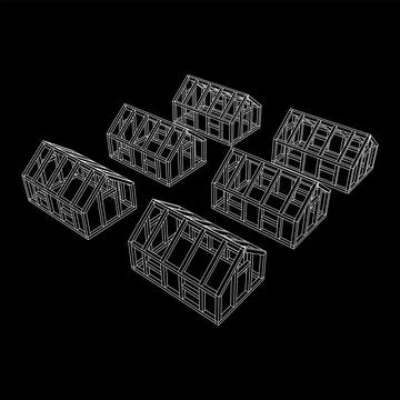 Greenhouse construction frame. Hothouse building object. Warm house 스톡 일러스트