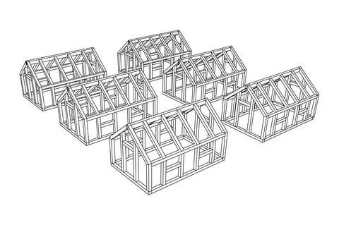 Greenhouse construction frame. Hothouse building object. Warm house Illustrazione stock