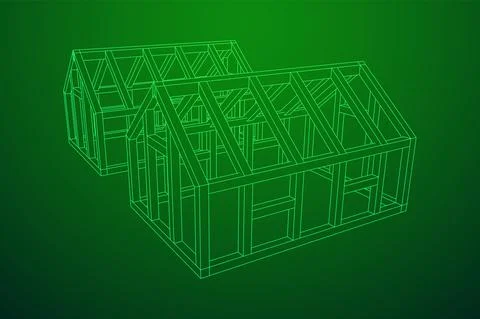 Greenhouse construction frame. Hothouse building object. Warm house Stock Illustration