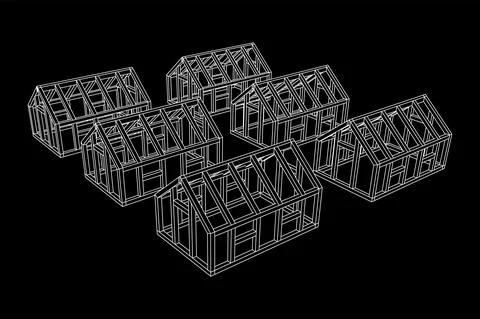 Greenhouse construction frame. Hothouse building object. Warm house Ilustración de archivo