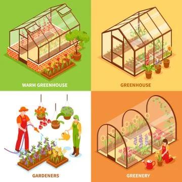Greenhouse Design Concept Set Illustration