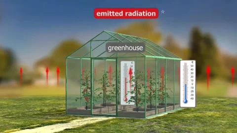 Greenhouse effect 3d animation Stock Footage 276882184