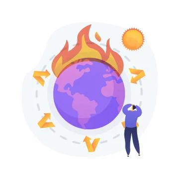 Greenhouse effect abstract concept vector illustration. Illustrazione stock