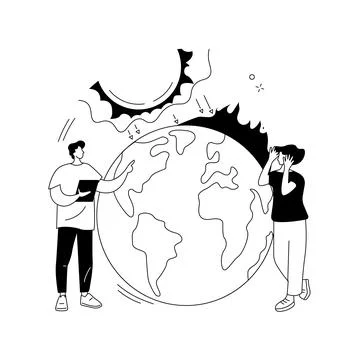 Greenhouse effect abstract concept vector illustration. 스톡 일러스트