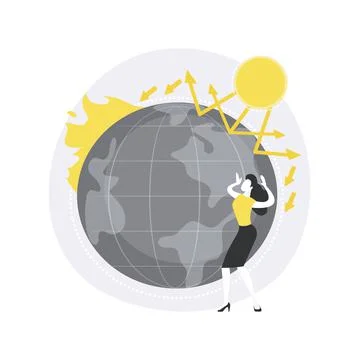 Greenhouse effect abstract concept vector illustration. Stock Illustration