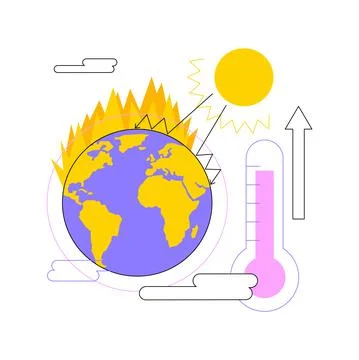 Greenhouse effect abstract concept vector illustration. 스톡 일러스트