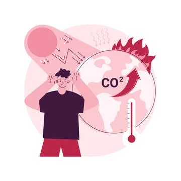 Greenhouse effect abstract concept vector illustration. 스톡 일러스트