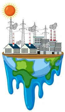 Greenhouse effect and global warming earth Ilustración de archivo