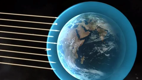 Greenhouse effect on atmosphere Stock Footage 276882384