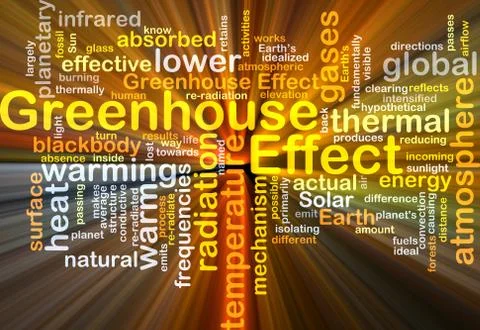 Greenhouse effect background concept glowing Illustrazione stock