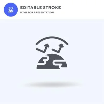 Greenhouse Effect icon vector, filled flat sign, solid pictogram isolated on Illustrazione stock