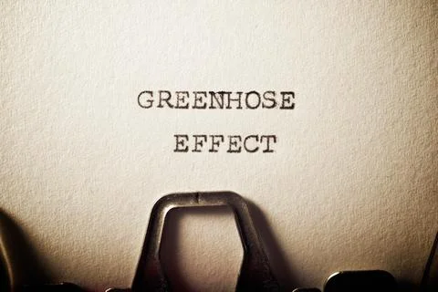 Greenhouse effect text Stock Photos