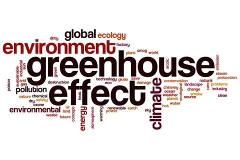 Greenhouse effect word cloud concept Illustrazione stock