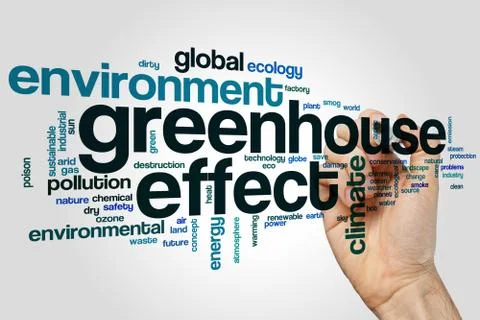 Greenhouse effect word cloud concept Stock Illustration