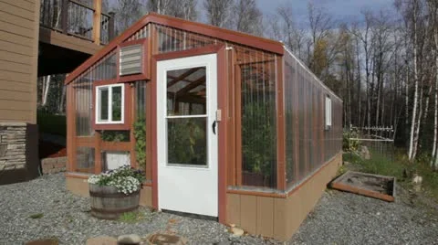 Greenhouse at fall Stock Footage 21822117