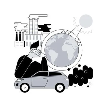 Greenhouse gas emissions abstract concept vector illustration. Stock Illustration
