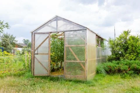 Greenhouse made of polycarbonate Stock Photos