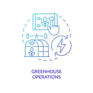 Greenhouse operations blue gradient concept icon イラスト素材