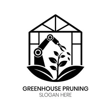 Greenhouse Pruning Bot Logo Design Stock Illustration
