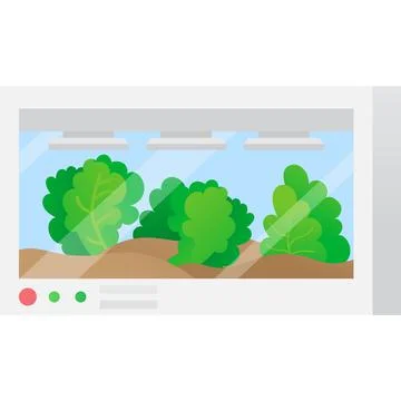 Greenhouse tabletop icon flat vector smart tech 스톡 일러스트