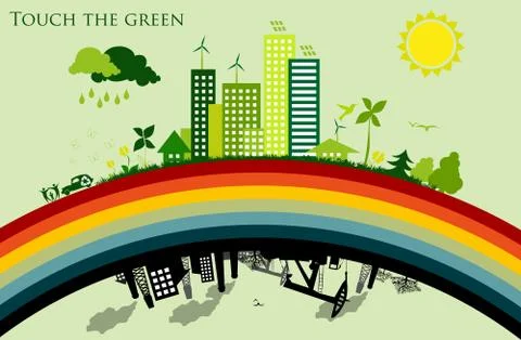Greening cities. concept of ecology Stock Illustration