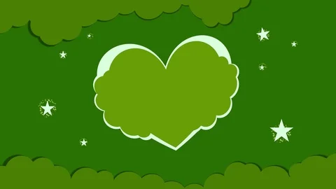 Greenish heart-winged custom Message motion greeting card Stock Footage 102821479