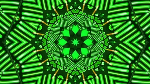 GreenKaleidoscope VJ Loop HD Stock Footage 70358915