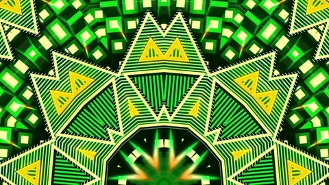 GreenKaleidoscope VJ Loop HD Stock Footage 70379099