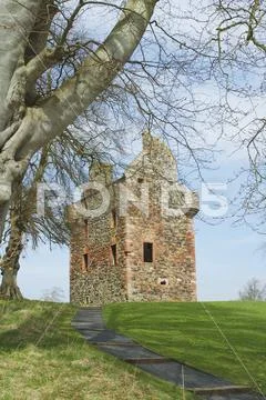Greenknowe tower scottish borders Stock Photos