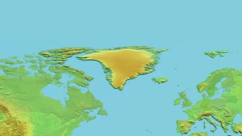 Greenlan Map 3D animated with Borders Video stock 348524015