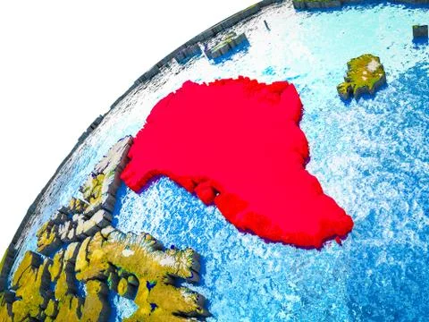 Greenland on 3D Earth Stock Illustration
