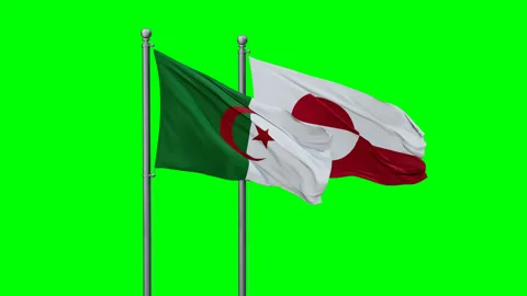 Greenland and Algeria flags Stock Footage 291179894